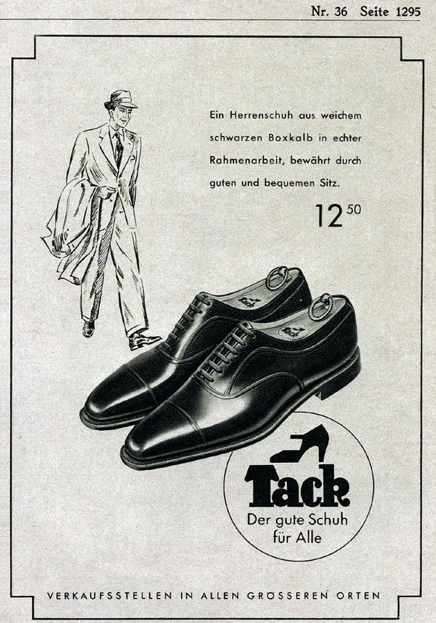 Bild zeigt ein Werbeplakat für Schuhe, die im Vordergrund platziert sind